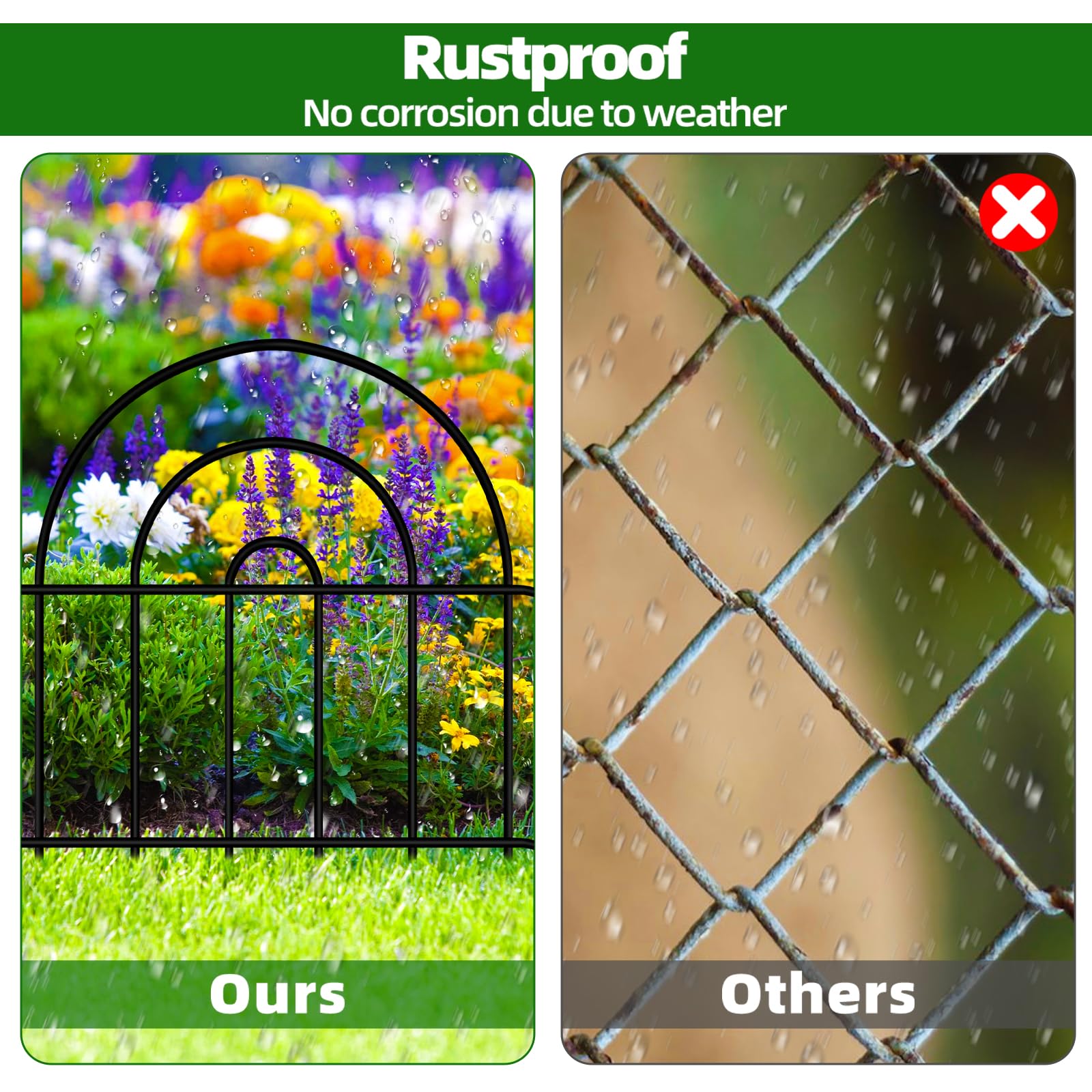 ULIOK rustproof welded metal fence withstands weather for outdoor use