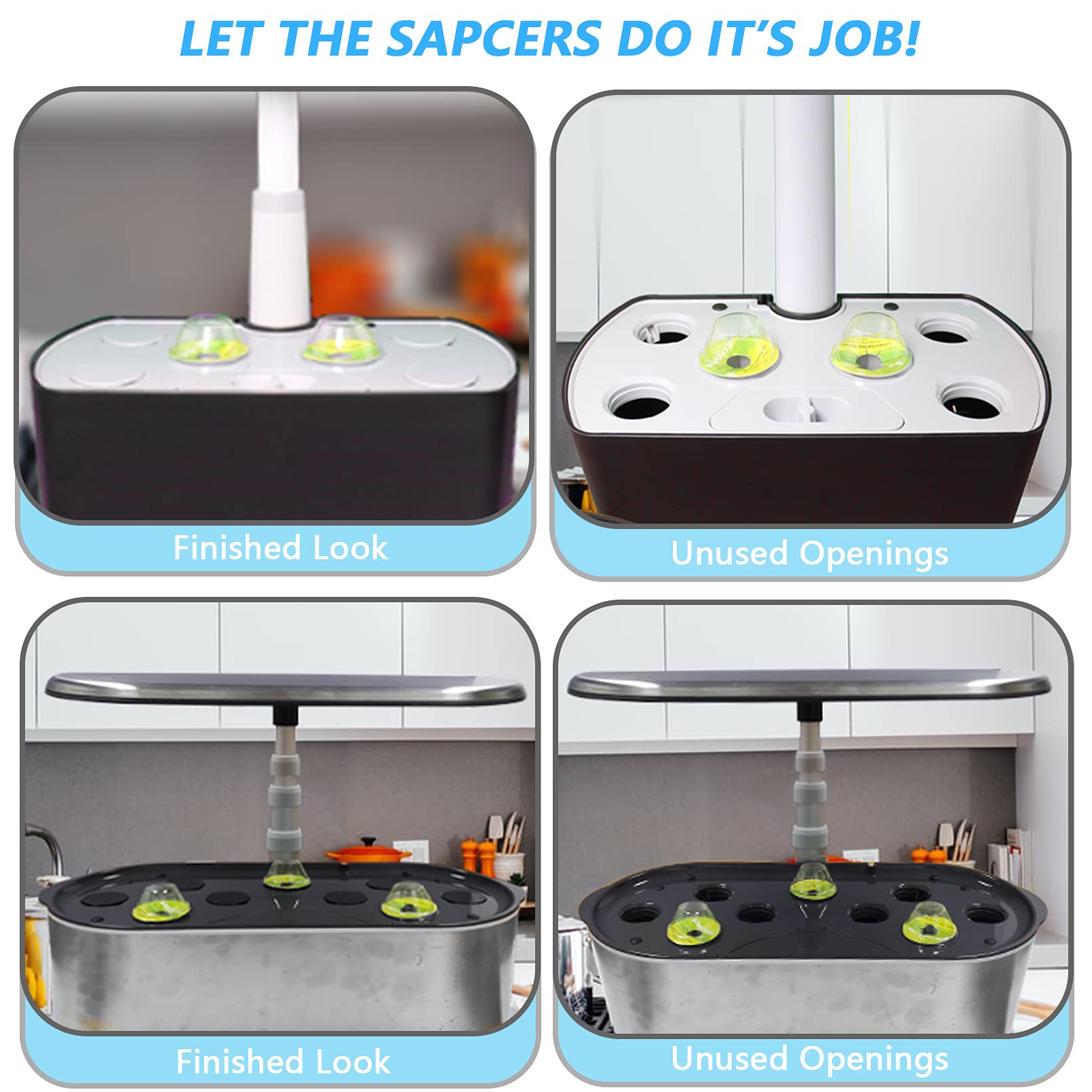 Easy to install—press into unused grow deck openings in minutes.