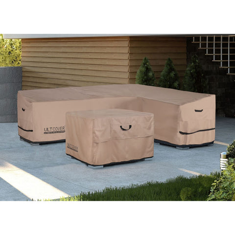 ULTCOVER 6-seater sectional cover ensures a snug, tailored fit.