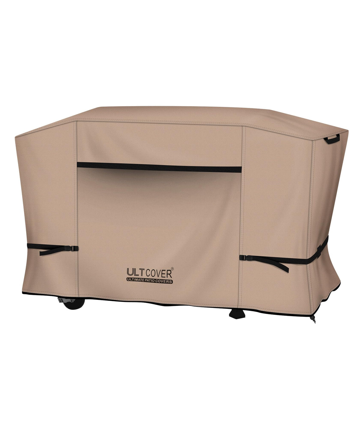ULTCOVER 600D griddle cover on a 36-inch hooded grill protects from rain and dust.