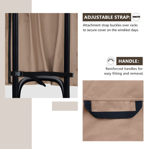 ULTCOVER 600D polyester cover close-up showing sturdy stitching and waterproof backing.