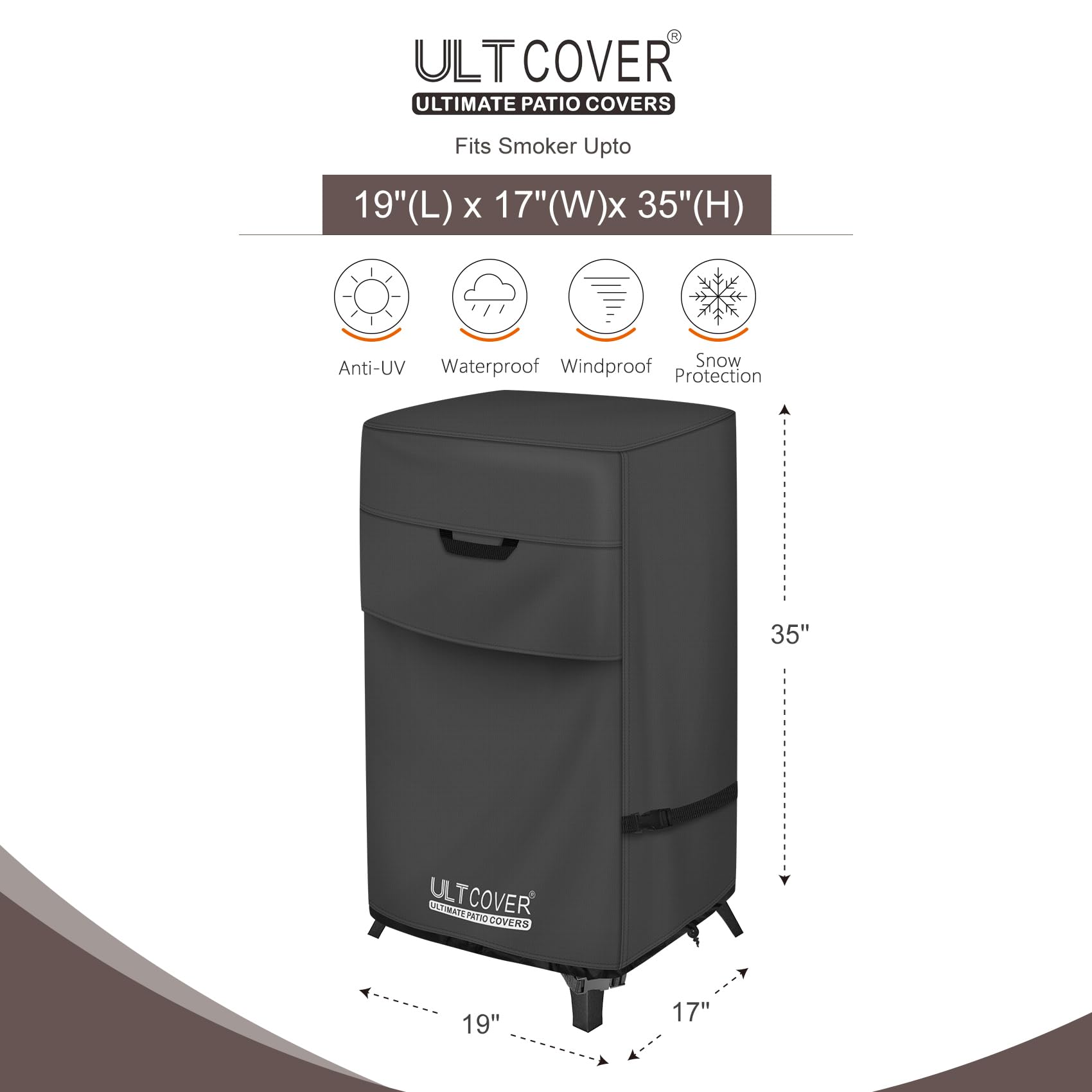 ULTCOVER 600D polyester with waterproof backing shielding from weather
