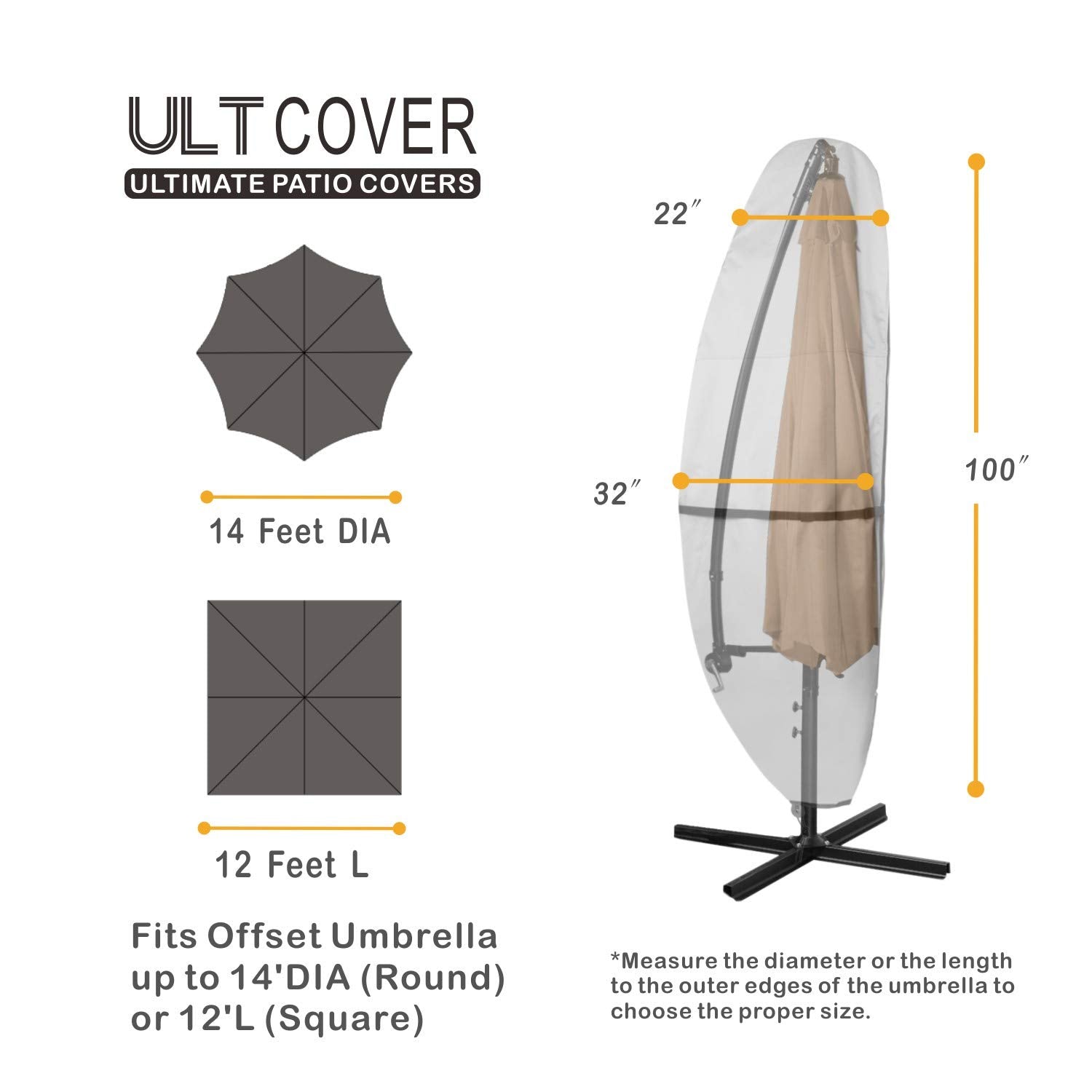 ULTCOVER banana-offset-umbrella-cover-side-fit secures cantilever umbrellas.