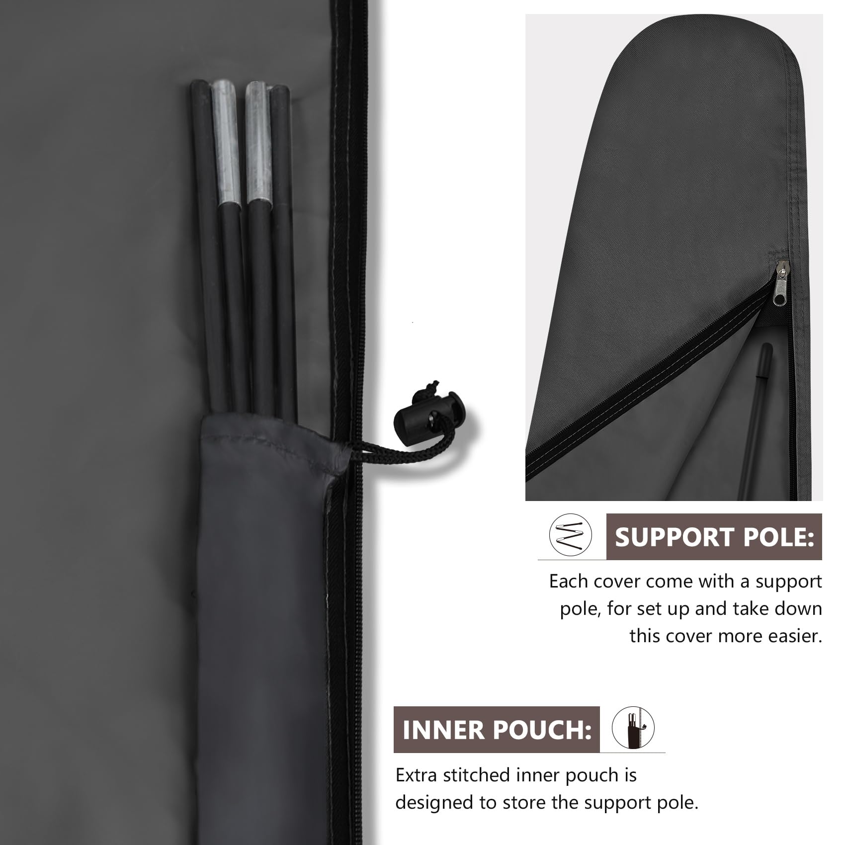 ULTCOVER collapsible-pole included for easy removal and handling.
