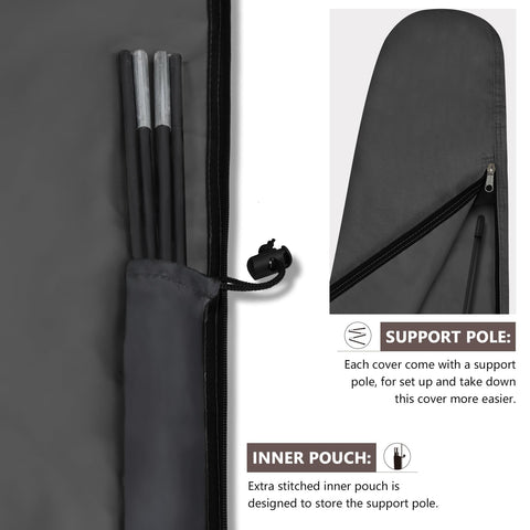 ULTCOVER collapsible-pole included for easy removal and handling.