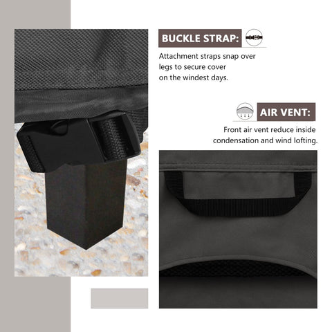 ULTCOVER clips and elastic drawcord securing to wheel legs