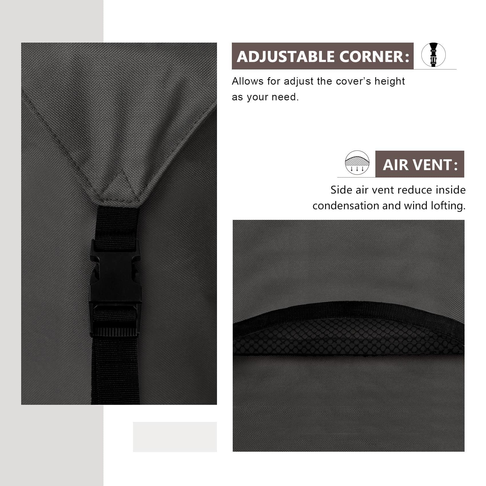 ULTCOVER 600D canvas close-up highlights rugged waterproof backing