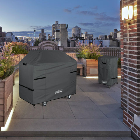 ULTCOVER easy fit around wheels and grill legs for quick setup.