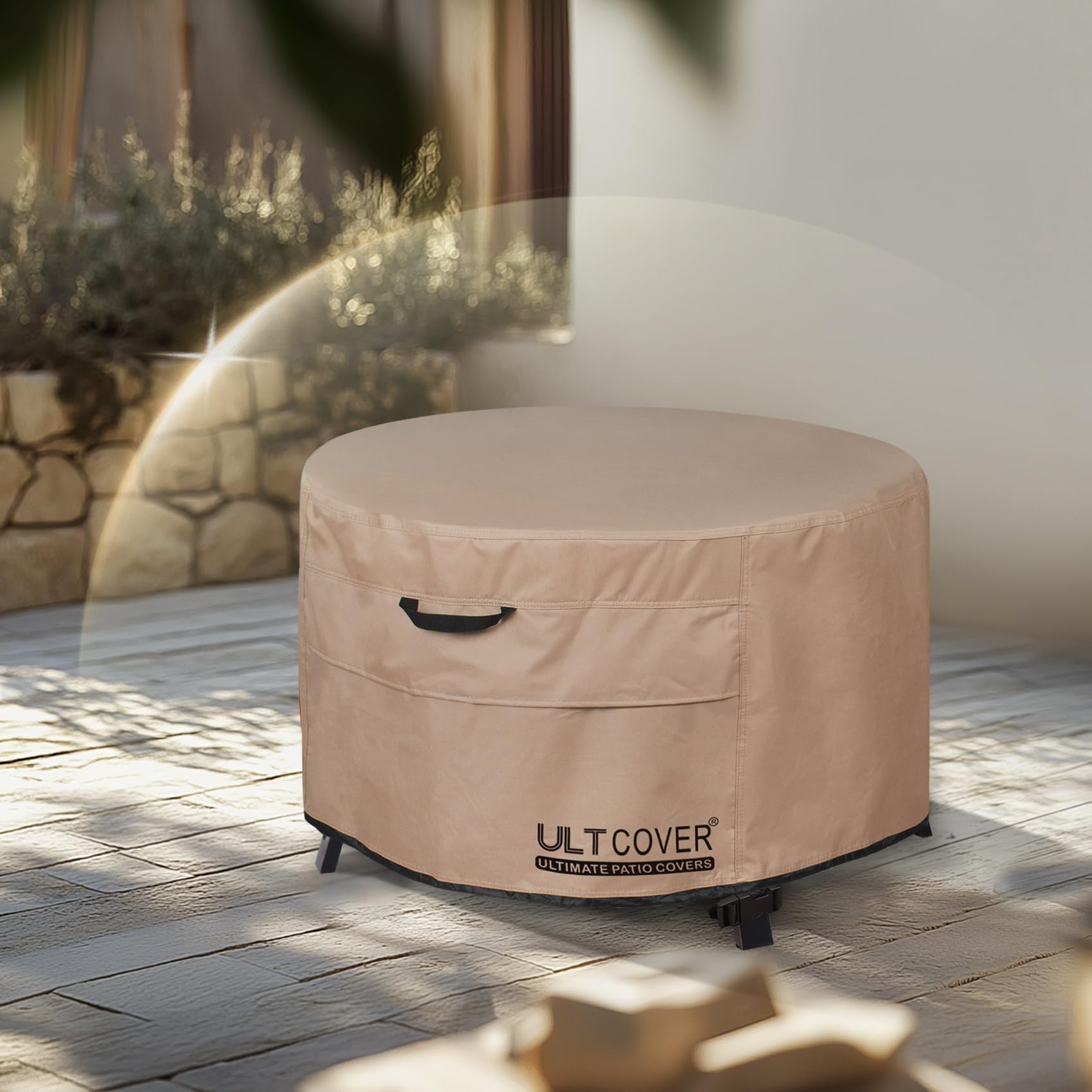 ULTCOVER durable-600d-polyester fire-pit-cover resists wear and tear.