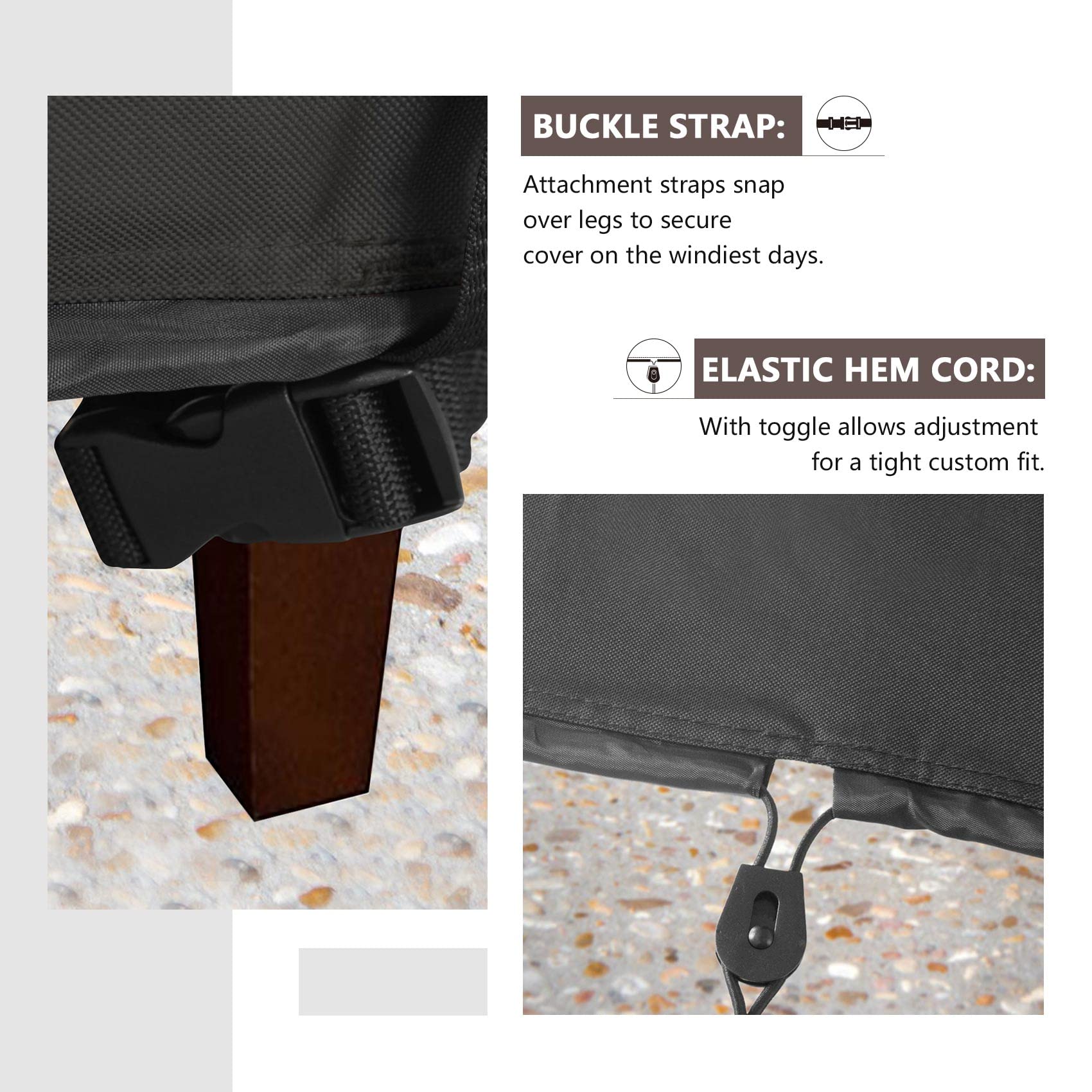 ULTCOVER full-coverage design shields sun exposure and debris from cushions.
