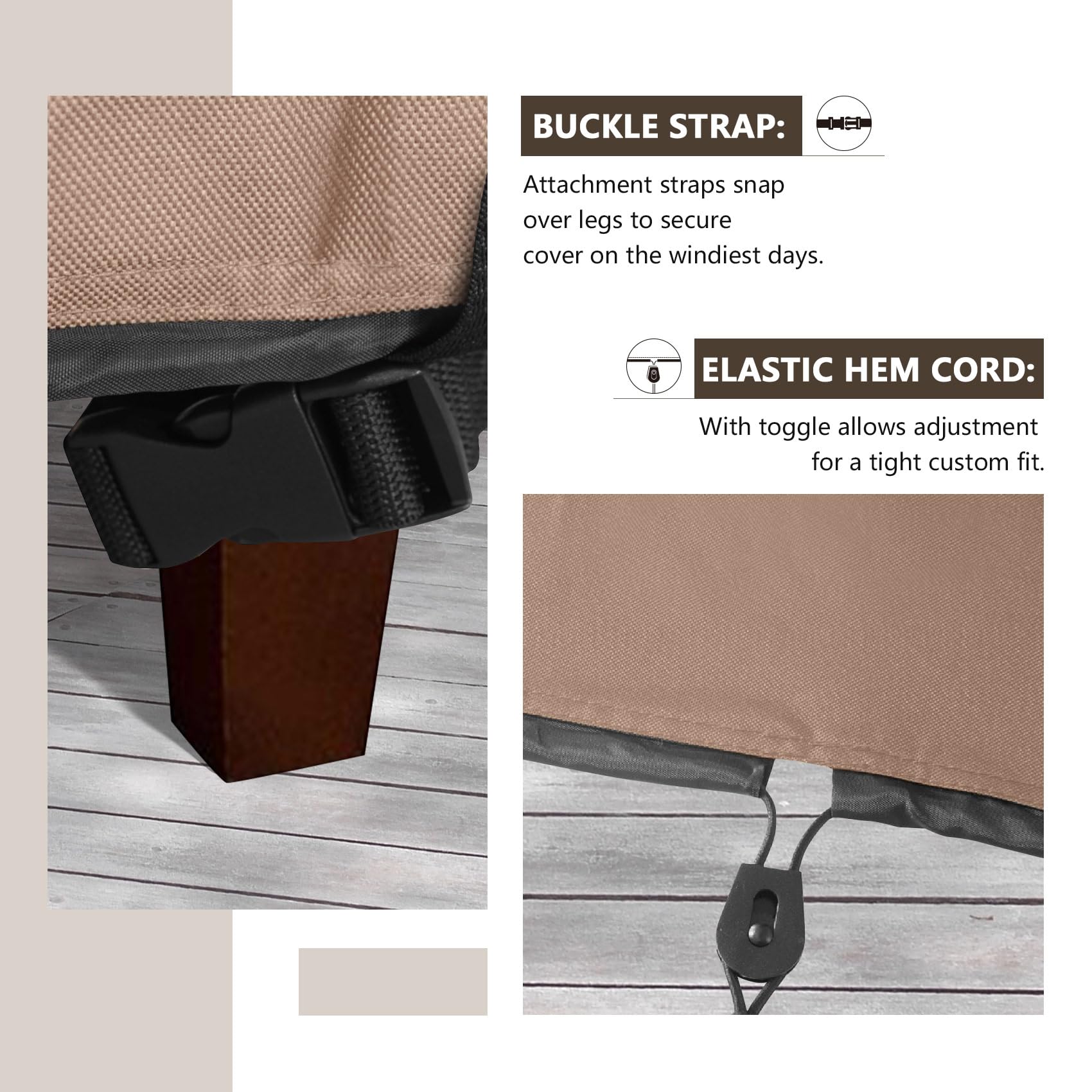 ULTCOVER full-coverage design shields the table from sun and debris.