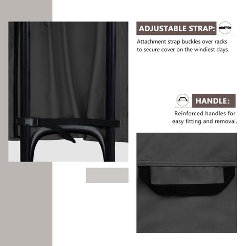 ULTCOVER heavy-duty adjustable buckle strap secures cover during windy weather