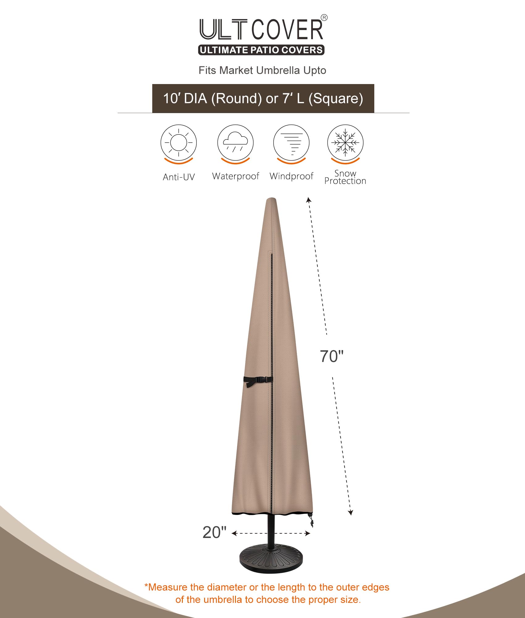 ULTCOVER heavy-duty-clips-straps secure the cover during windy conditions