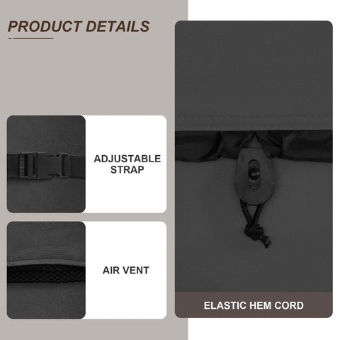 ULTCOVER cover uses adjustable elastic cords for a tight wind-ready fit