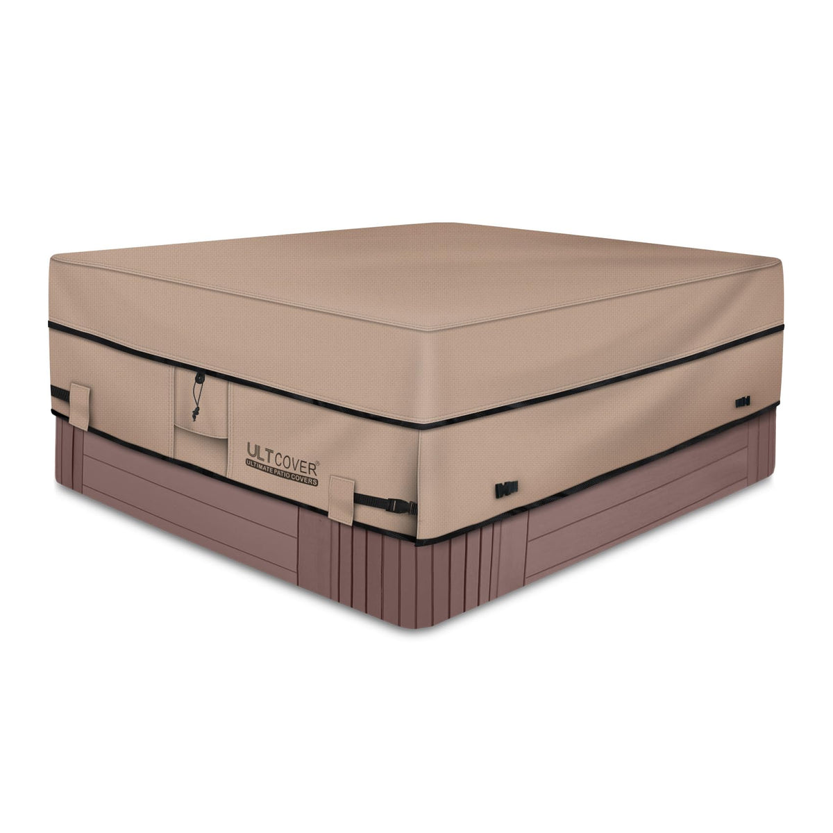 ULTCOVER hot tub cover 95x95 square protects outdoor spa from weather and debris