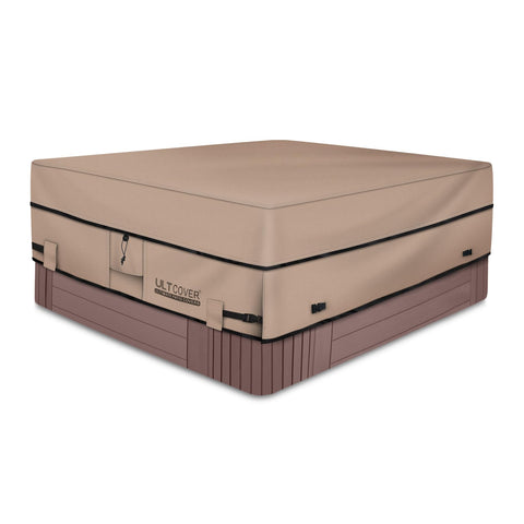 ULTCOVER hot tub cover 95x95 square protects outdoor spa from weather and debris