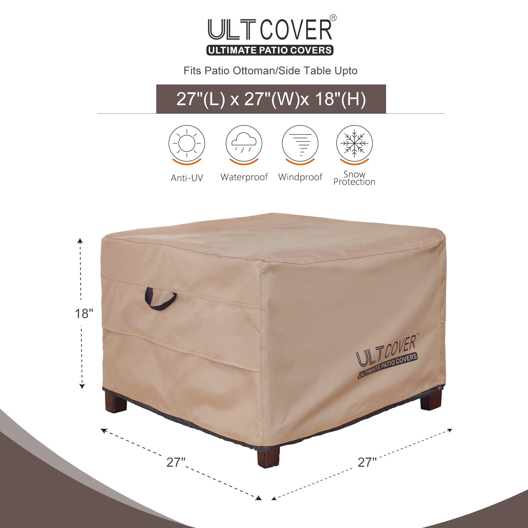 ULTCOVER ottoman cover with side vents improves ventilation