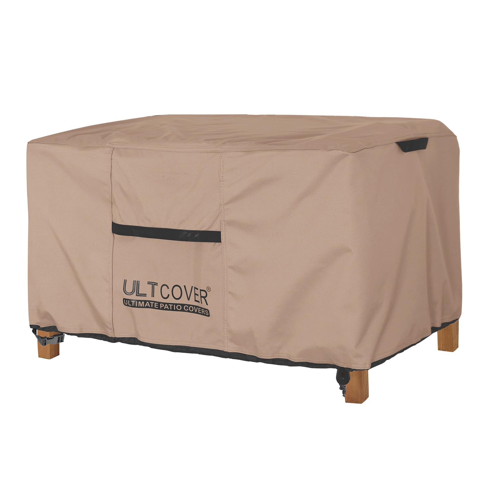 ULTCOVER outdoor coffee table cover 50x30x18 protects against rain and debris.