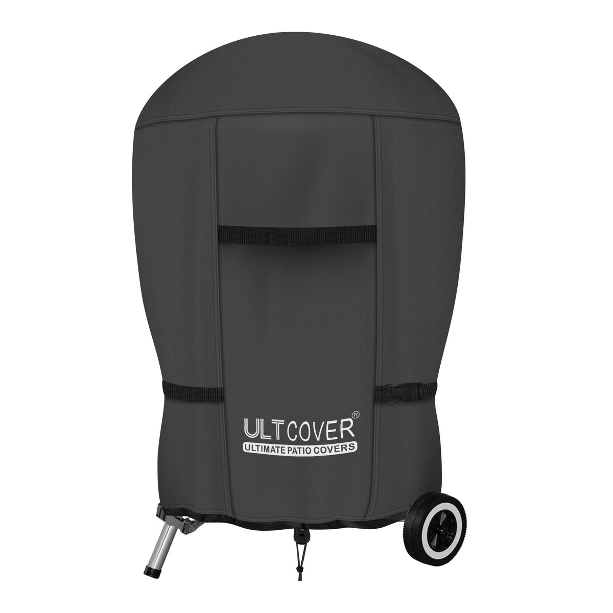ULTCOVER outdoor waterproof charcoal kettle cover for 18in round grills keeps rain out.