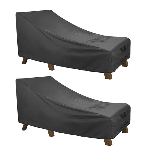 ULTCOVER patio chaise lounge cover protecting 84L x 32W x 32H from rain and sun.