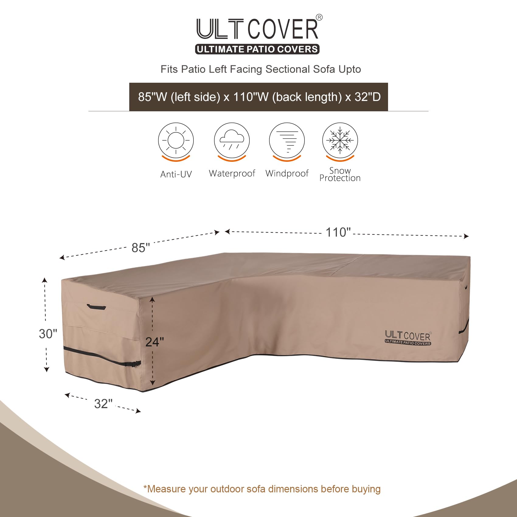 Vent design on ULTCOVER cover promotes airflow to keep cushions dry.