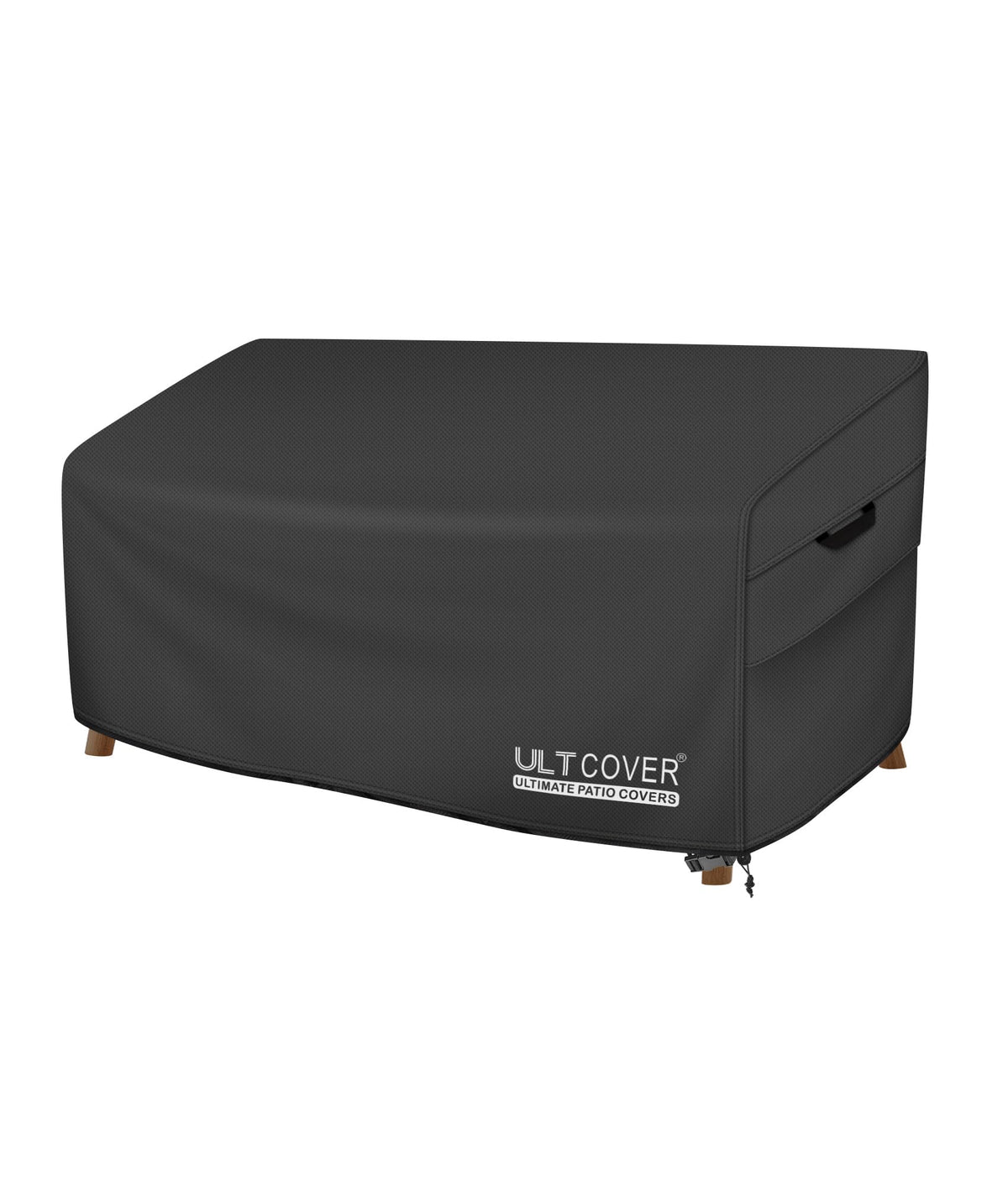 ULTCOVER patio sofa cover front view protects a 60W x 35D x 35H loveseat from rain