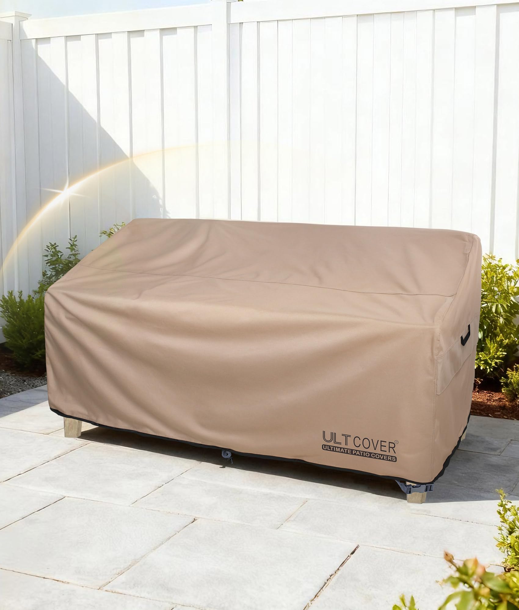 ULTCOVER 102-inch width coverage fits a 4-seat sofa.