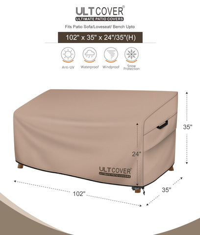 ULTCOVER wind-resistant sofa cover reduces flapping during gusty weather.