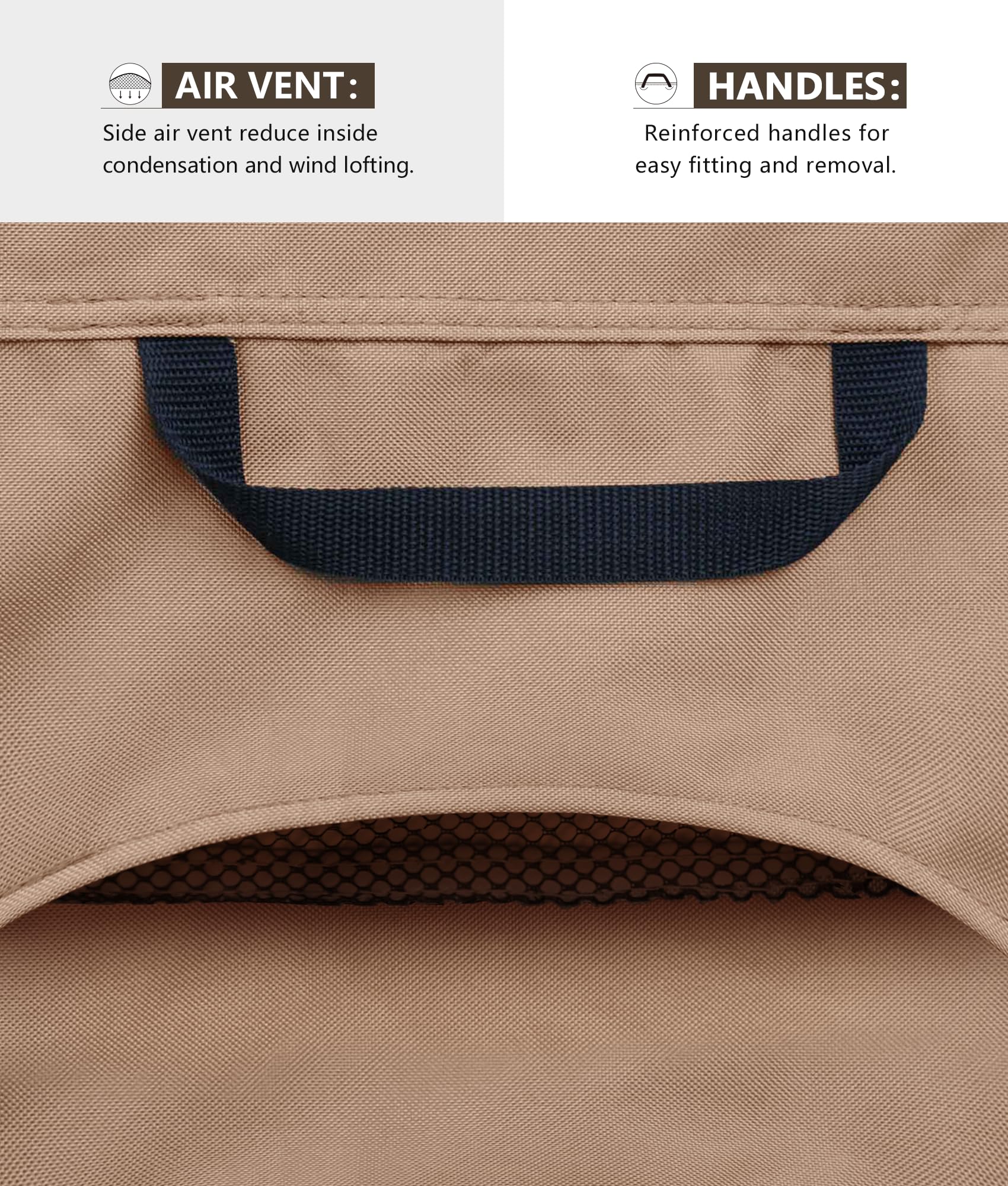 ULTCOVER 52x34 vented sides protect against wind while preserving ventilation.
