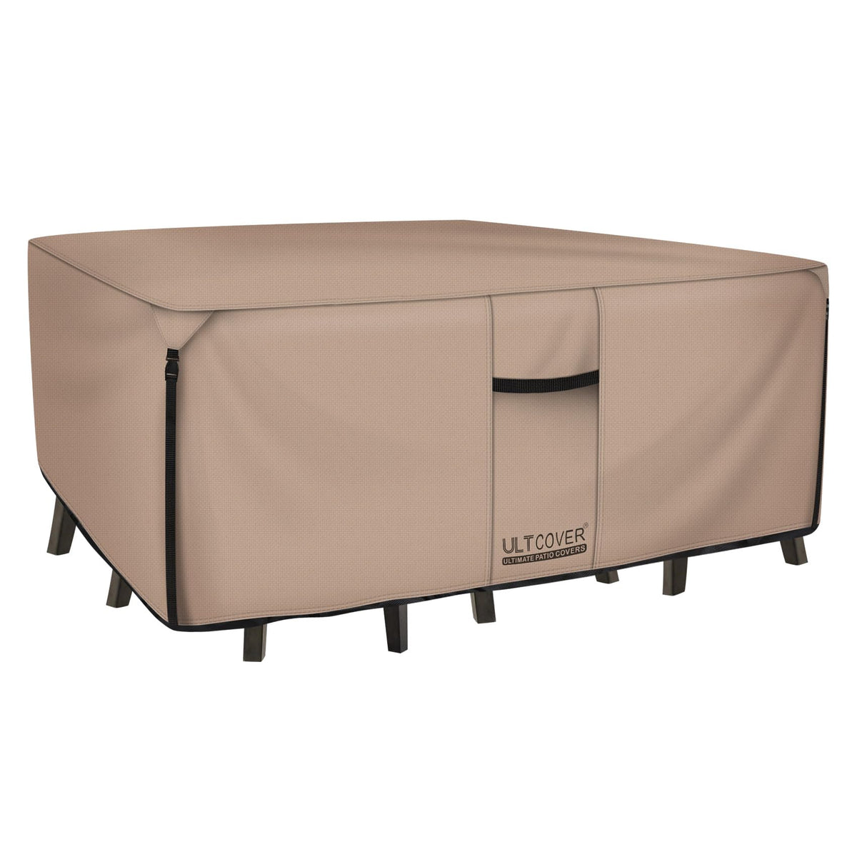 ULTCOVER rectangular table cover full coverage shields outdoor furniture from rain and sun
