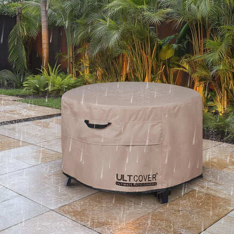 ULTCOVER wind-resistant round fire pit cover guards your setup