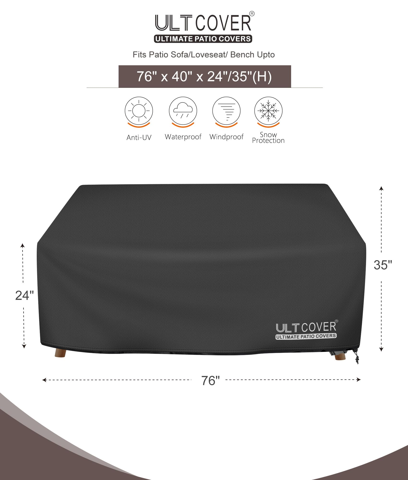ULTCOVER side-vent design shown to promote airflow and quick drying.