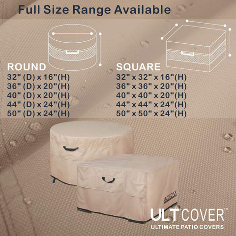 ULTCOVER side vents promote airflow to keep your fire pit dry.