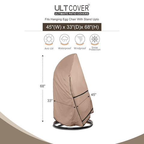 ULTCOVER adjustable strap buckles for a tight fit on the egg chair.