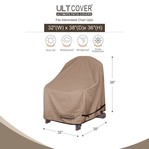ULTCOVER vented back design Adirondack chair cover reduces moisture buildup
