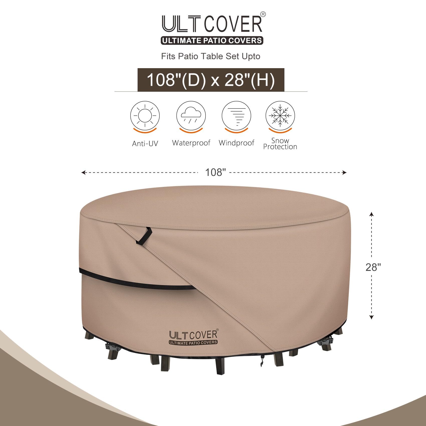 ULTCOVER vented outdoor cover helps moisture escape and prevent condensation.