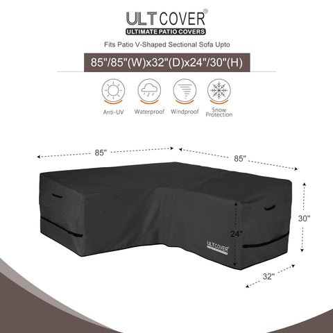 ULTCOVER waterproof 600D fabric repels rain and snow, keeping cushions dry.