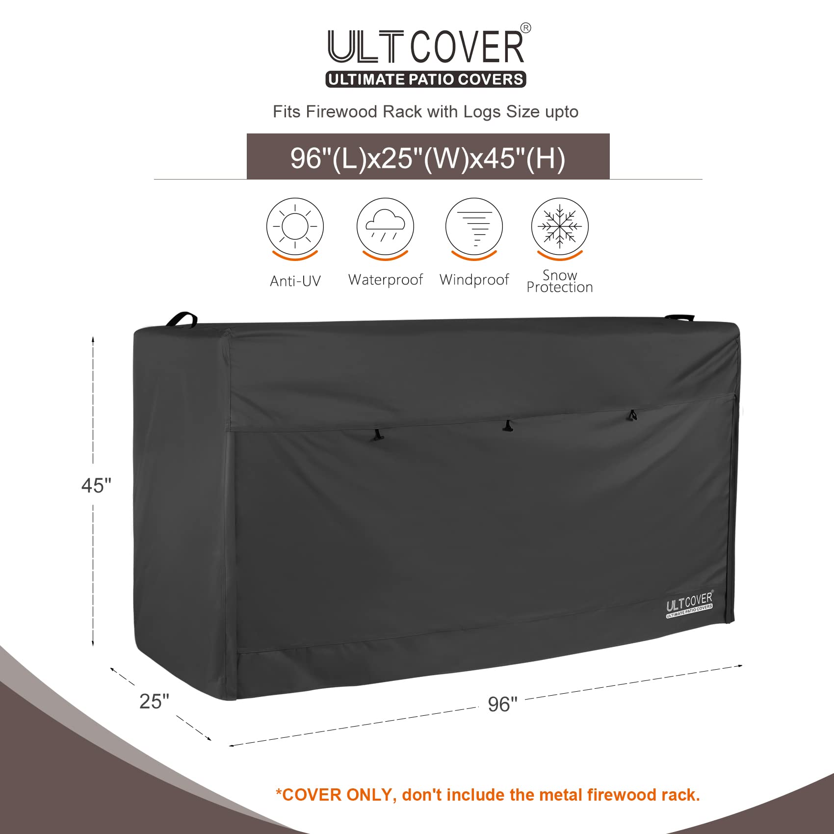 ULTCOVER waterproof 600D poly fabric coverage keeps wood dry in rain
