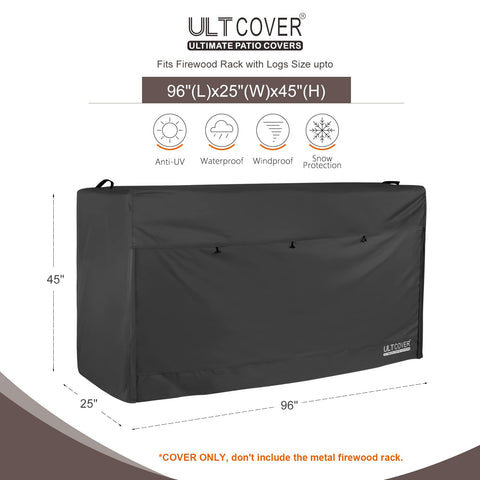 ULTCOVER waterproof 600D poly fabric coverage keeps wood dry in rain