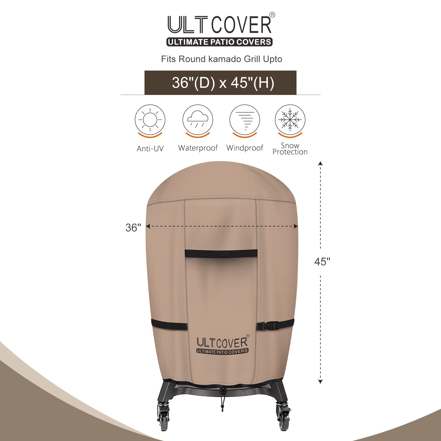 ULTCOVER waterproof 600D polyester fabric shields grill from weather