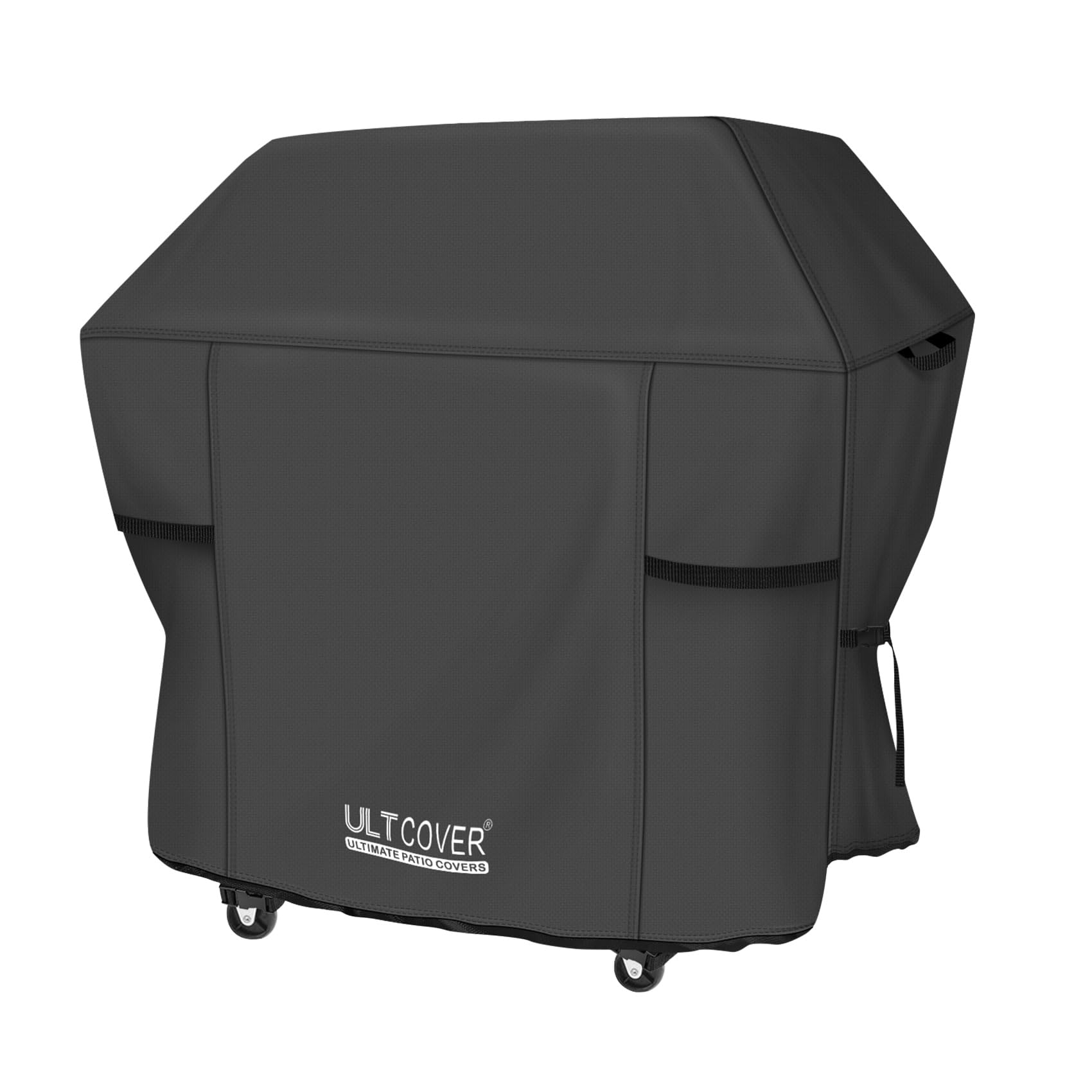ULTCOVER 55-inch grill cover material close-up shows rugged 600D fabric for weather protection.
