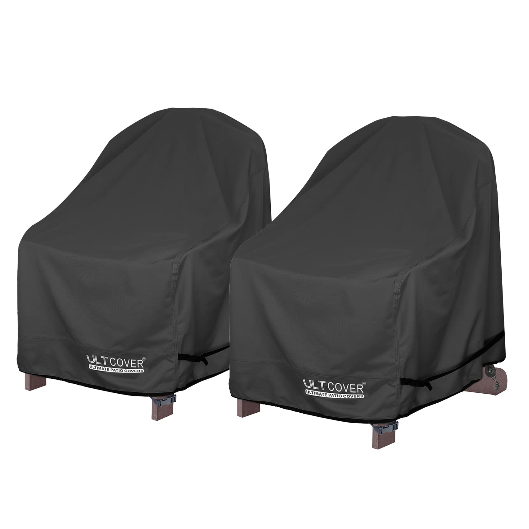 ULTCOVER waterproof patio Adirondack chair cover on chair protects from rain and dust.