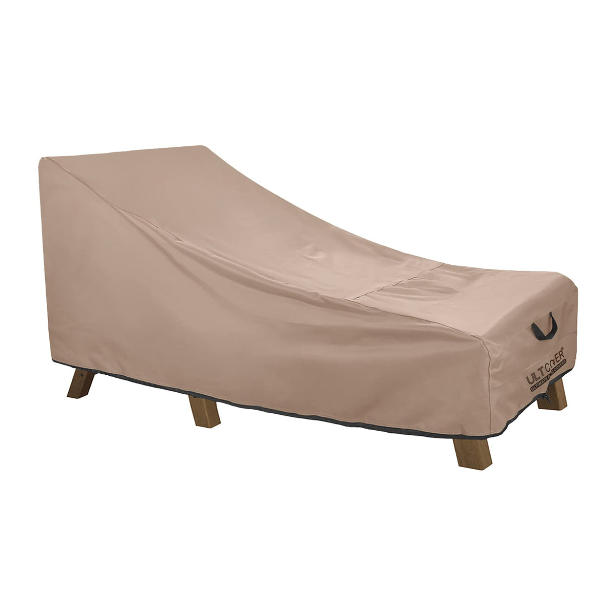ULTCOVER waterproof patio lounge chair cover protects a 68L x 30W x 30H chair from rain.