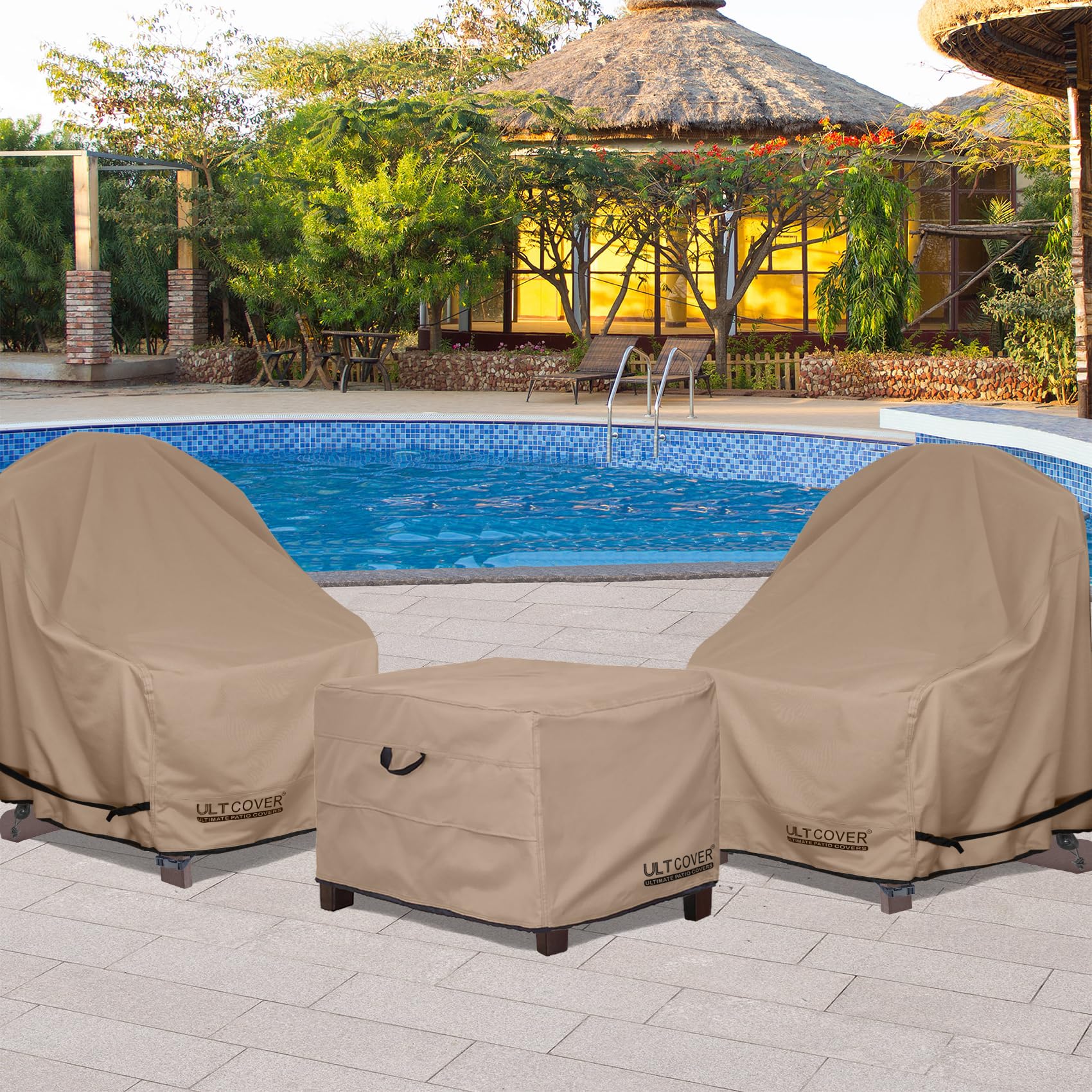 ULTCOVER durable weatherproof fabric resists rain, dust, and leaves.
