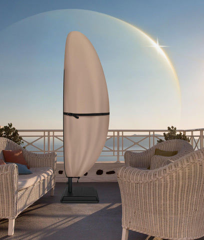 ULTCOVER full-coverage design shields the umbrella from sun and weathering year-round