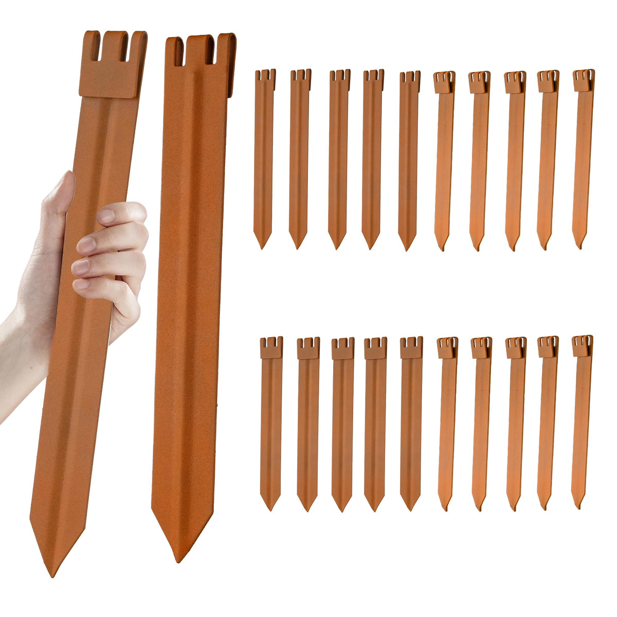 UltiTeque 20-pack brown 10-inch edging stakes for durable garden borders