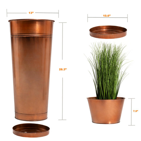 UltiTeque copper planter handmade finish adds charm and character.