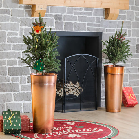 UltiTeque copper planter vertical accent for snake plant or dracaena.