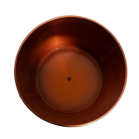 UltiTeque copper planter galvanized steel construction resists weathering.