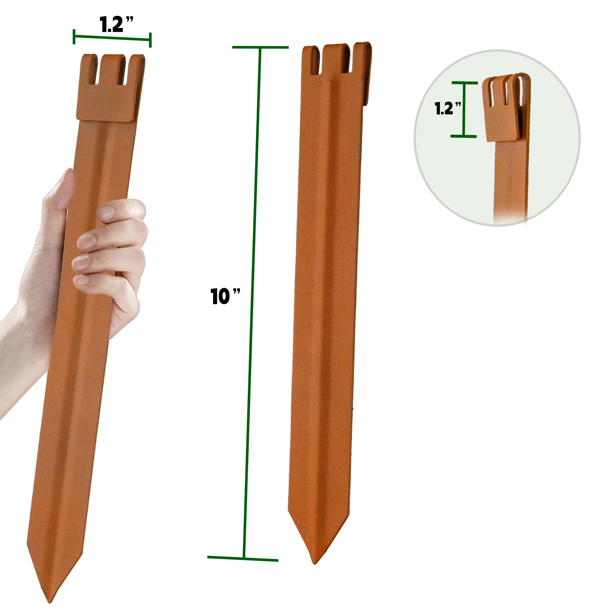 UltiTeque galvanized steel edging stakes for strong ground containment